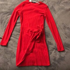 Long sleeve wrap dress